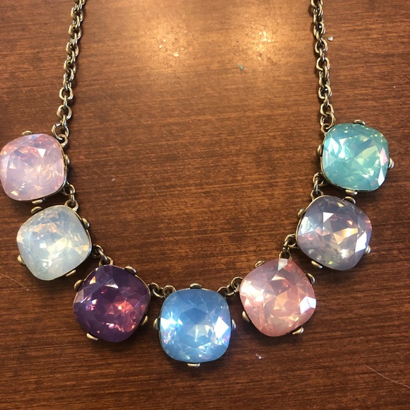 Semi Precious 7 Stone Necklace in Gold - Picture 2 of 5